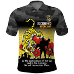 Custom Richmond Football ANZAC Polo Shirt Gallipoli Camouflage With Poppies