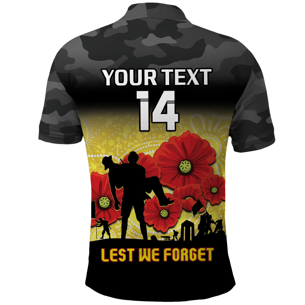 Custom Richmond Football ANZAC Polo Shirt Gallipoli Camouflage With Poppies