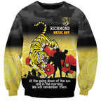 Custom Richmond Football ANZAC Sweatshirt Gallipoli Camouflage With Poppies