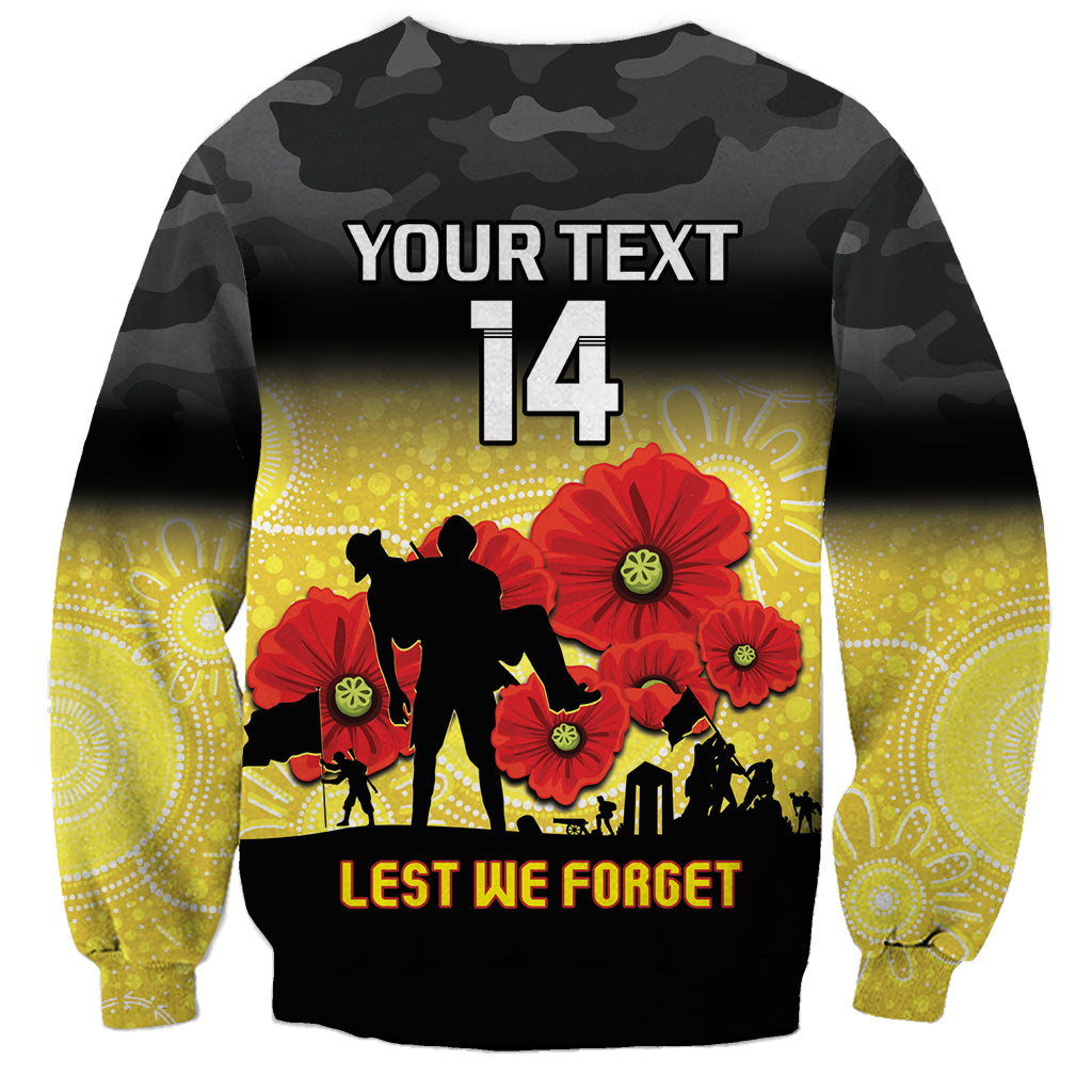 Custom Richmond Football ANZAC Sweatshirt Gallipoli Camouflage With Poppies