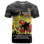 Custom Richmond Football ANZAC T Shirt Gallipoli Camouflage With Poppies
