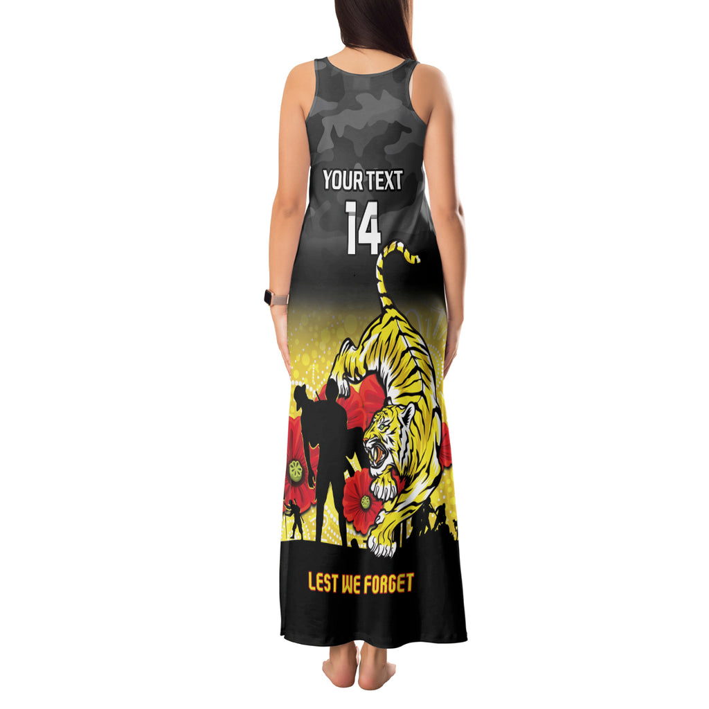 Custom Richmond Football ANZAC Tank Maxi Dress Gallipoli Camouflage With Poppies