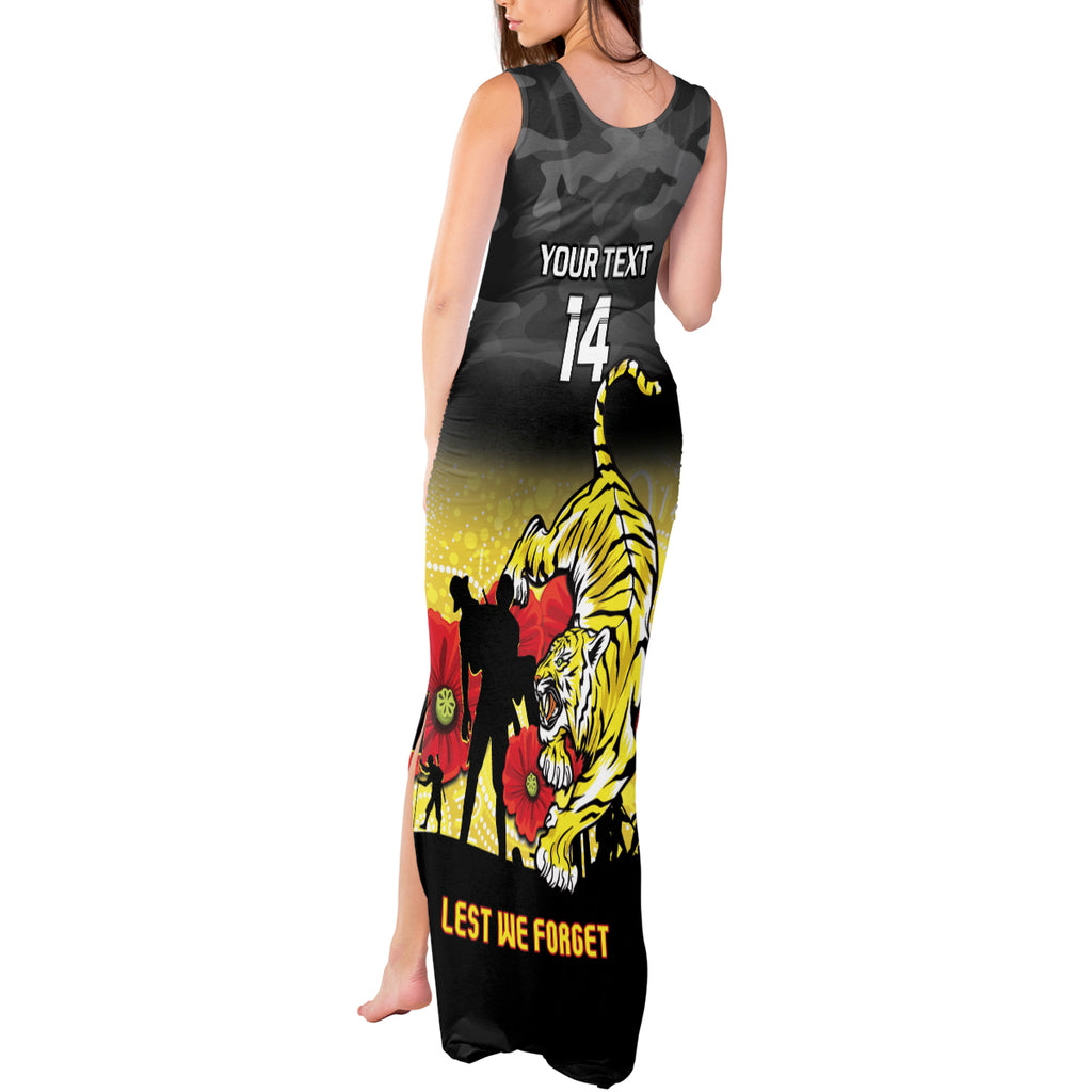Custom Richmond Football ANZAC Tank Maxi Dress Gallipoli Camouflage With Poppies