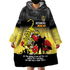 Custom Richmond Football ANZAC Wearable Blanket Hoodie Gallipoli Camouflage With Poppies