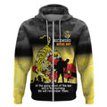 Custom Richmond Football ANZAC Zip Hoodie Gallipoli Camouflage With Poppies