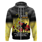 Custom Richmond Football ANZAC Zip Hoodie Gallipoli Camouflage With Poppies