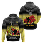 Custom Richmond Football ANZAC Zip Hoodie Gallipoli Camouflage With Poppies