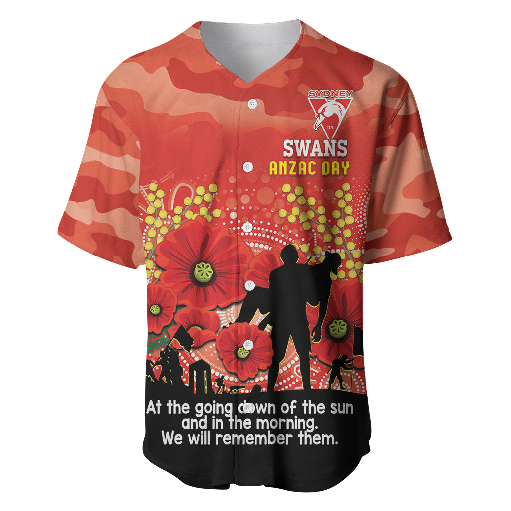Custom Swans Football ANZAC Baseball Jersey Gallipoli Camouflage With Poppies