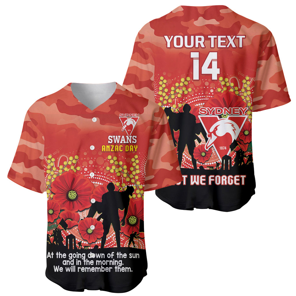 Custom Swans Football ANZAC Baseball Jersey Gallipoli Camouflage With Poppies