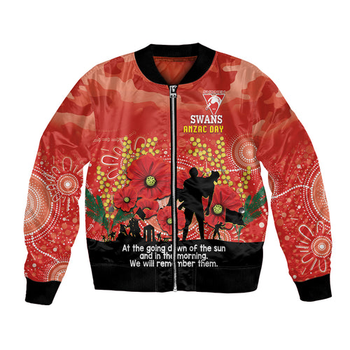 Custom Swans Football ANZAC Bomber Jacket Gallipoli Camouflage With Poppies