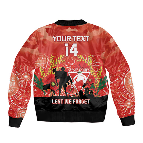 Custom Swans Football ANZAC Bomber Jacket Gallipoli Camouflage With Poppies