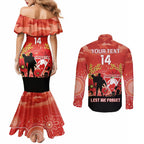 Custom Swans Football ANZAC Couples Matching Mermaid Dress and Long Sleeve Button Shirt Gallipoli Camouflage With Poppies