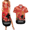 Custom Swans Football ANZAC Couples Matching Summer Maxi Dress and Hawaiian Shirt Gallipoli Camouflage With Poppies