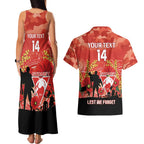 Custom Swans Football ANZAC Couples Matching Tank Maxi Dress and Hawaiian Shirt Gallipoli Camouflage With Poppies