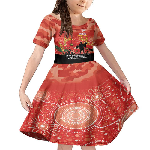 Custom Swans Football ANZAC Family Matching Mermaid Dress and Hawaiian Shirt Gallipoli Camouflage With Poppies