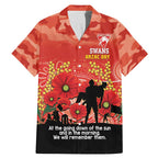 Custom Swans Football ANZAC Family Matching Mermaid Dress and Hawaiian Shirt Gallipoli Camouflage With Poppies