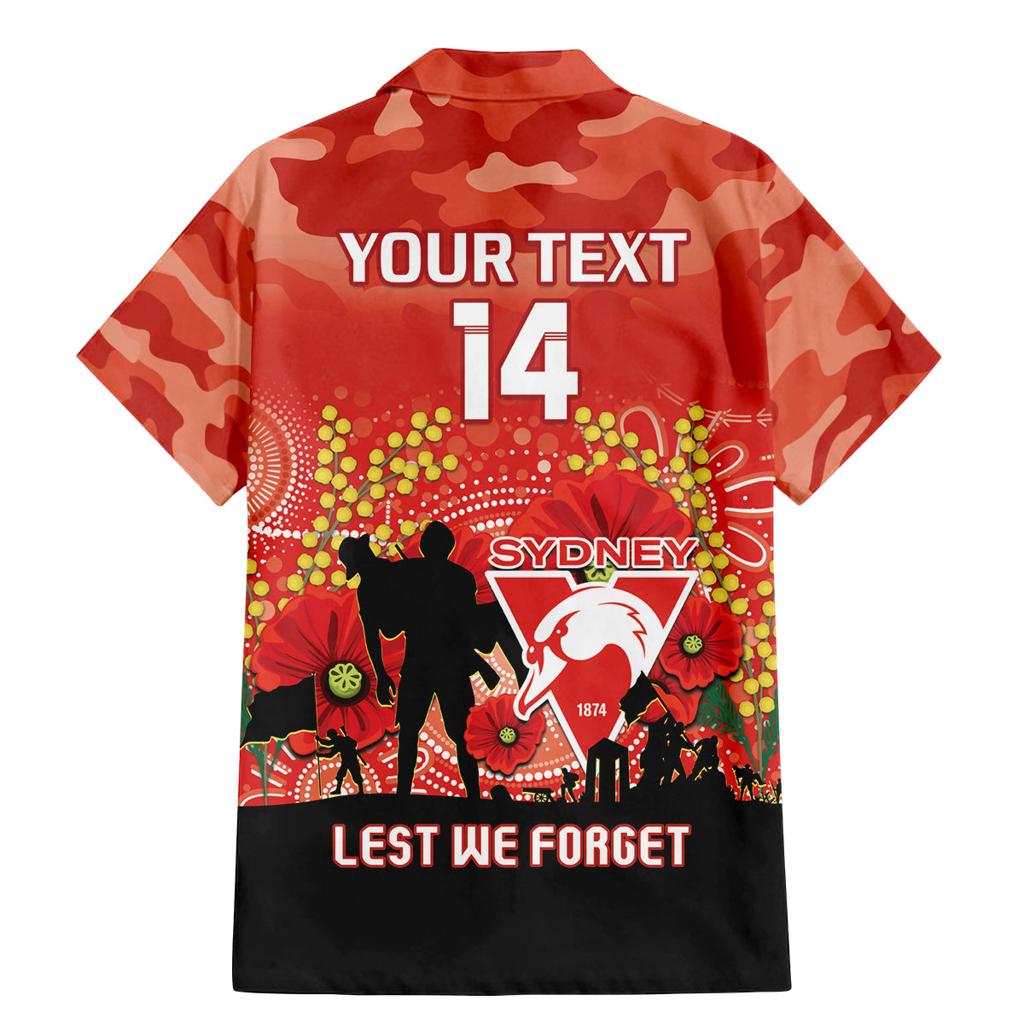 Custom Swans Football ANZAC Family Matching Mermaid Dress and Hawaiian Shirt Gallipoli Camouflage With Poppies