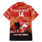 Custom Swans Football ANZAC Family Matching Mermaid Dress and Hawaiian Shirt Gallipoli Camouflage With Poppies