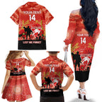 Custom Swans Football ANZAC Family Matching Off Shoulder Long Sleeve Dress and Hawaiian Shirt Gallipoli Camouflage With Poppies