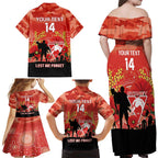 Custom Swans Football ANZAC Family Matching Off Shoulder Maxi Dress and Hawaiian Shirt Gallipoli Camouflage With Poppies