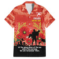 Custom Swans Football ANZAC Family Matching Short Sleeve Bodycon Dress and Hawaiian Shirt Gallipoli Camouflage With Poppies