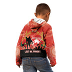Custom Swans Football ANZAC Kid Hoodie Gallipoli Camouflage With Poppies