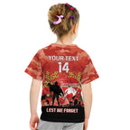 Custom Swans Football ANZAC Kid T Shirt Gallipoli Camouflage With Poppies