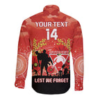 Custom Swans Football ANZAC Long Sleeve Button Shirt Gallipoli Camouflage With Poppies