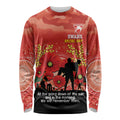 Custom Swans Football ANZAC Long Sleeve Shirt Gallipoli Camouflage With Poppies