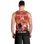 Custom Swans Football ANZAC Men Tank Top Gallipoli Camouflage With Poppies