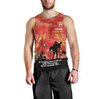 Custom Swans Football ANZAC Men Tank Top Gallipoli Camouflage With Poppies