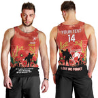 Custom Swans Football ANZAC Men Tank Top Gallipoli Camouflage With Poppies
