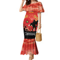 Custom Swans Football ANZAC Mermaid Dress Gallipoli Camouflage With Poppies