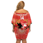 Custom Swans Football ANZAC Off Shoulder Short Dress Gallipoli Camouflage With Poppies