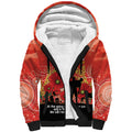 Custom Swans Football ANZAC Sherpa Hoodie Gallipoli Camouflage With Poppies