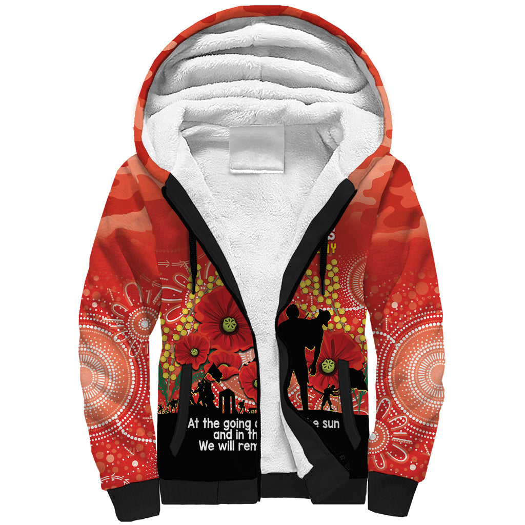 Custom Swans Football ANZAC Sherpa Hoodie Gallipoli Camouflage With Poppies