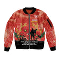 Custom Swans Football ANZAC Sleeve Zip Bomber Jacket Gallipoli Camouflage With Poppies