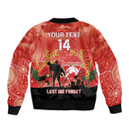 Custom Swans Football ANZAC Sleeve Zip Bomber Jacket Gallipoli Camouflage With Poppies