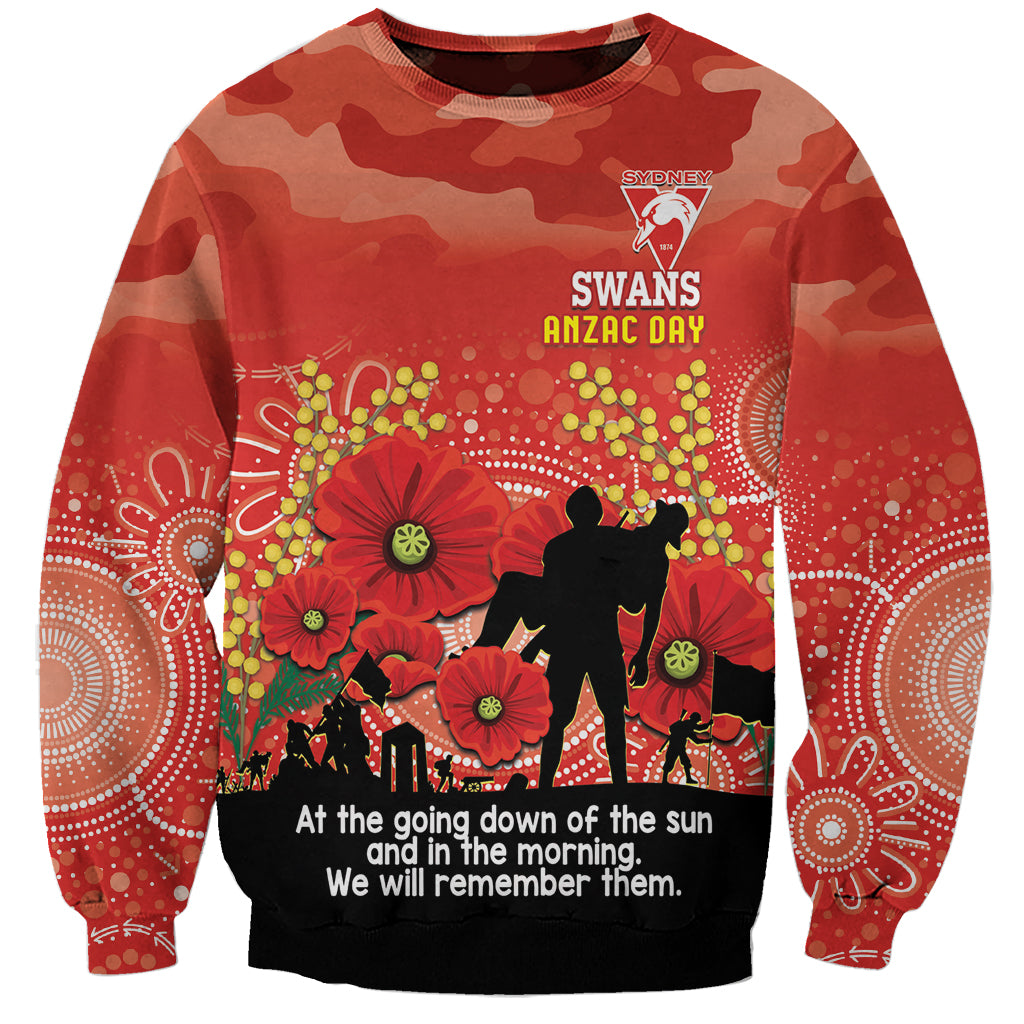 Custom Swans Football ANZAC Sweatshirt Gallipoli Camouflage With Poppies