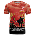 Custom Swans Football ANZAC T Shirt Gallipoli Camouflage With Poppies