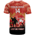 Custom Swans Football ANZAC T Shirt Gallipoli Camouflage With Poppies