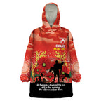 Custom Swans Football ANZAC Wearable Blanket Hoodie Gallipoli Camouflage With Poppies