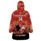 Custom Swans Football ANZAC Wearable Blanket Hoodie Gallipoli Camouflage With Poppies
