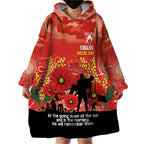 Custom Swans Football ANZAC Wearable Blanket Hoodie Gallipoli Camouflage With Poppies