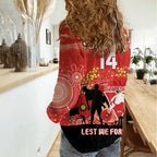 Custom Swans Football ANZAC Women Casual Shirt Gallipoli Camouflage With Poppies