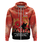 Custom Swans Football ANZAC Zip Hoodie Gallipoli Camouflage With Poppies