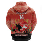 Custom Swans Football ANZAC Zip Hoodie Gallipoli Camouflage With Poppies