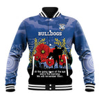 Custom Bulldogs Football ANZAC Baseball Jacket Gallipoli Camouflage With Poppies