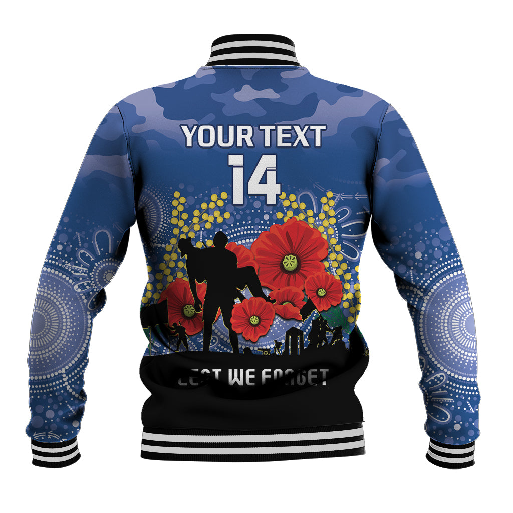 Custom Bulldogs Football ANZAC Baseball Jacket Gallipoli Camouflage With Poppies