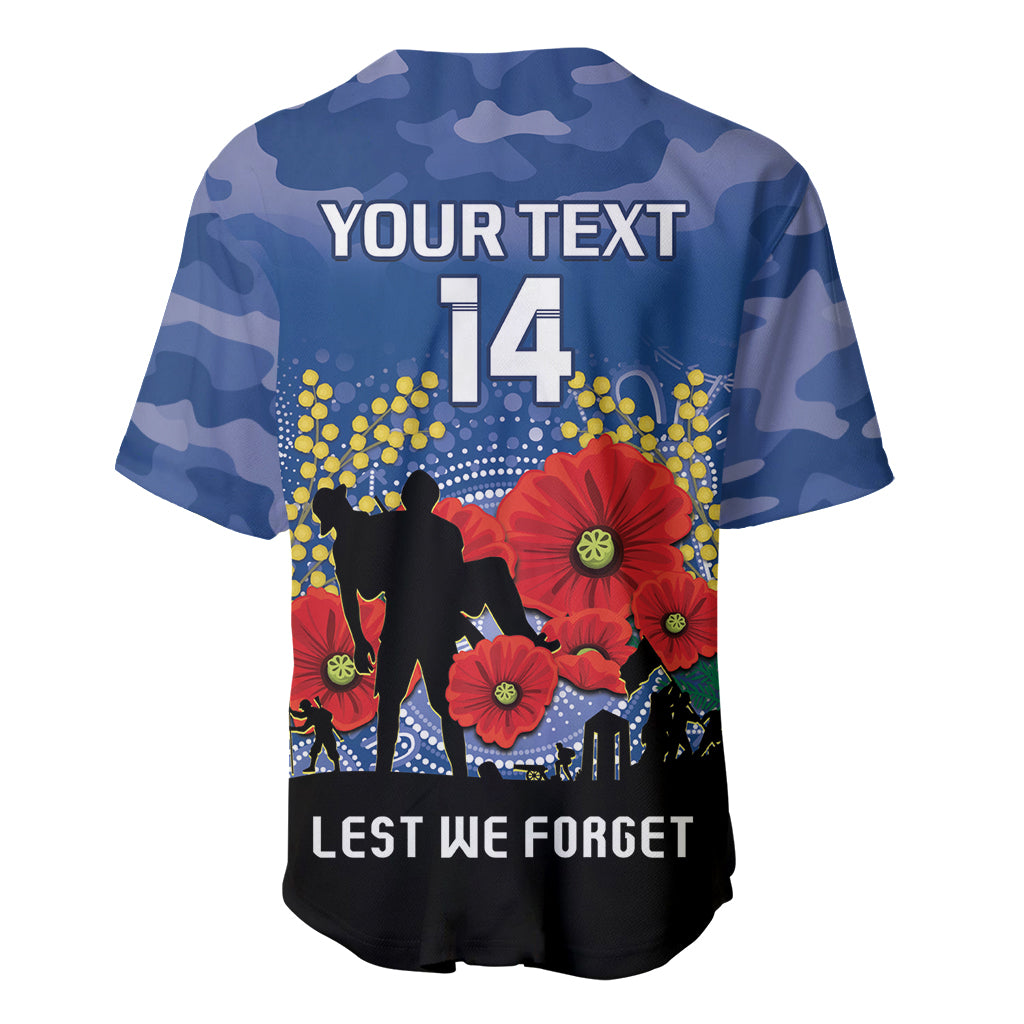Custom Bulldogs Football ANZAC Baseball Jersey Gallipoli Camouflage With Poppies